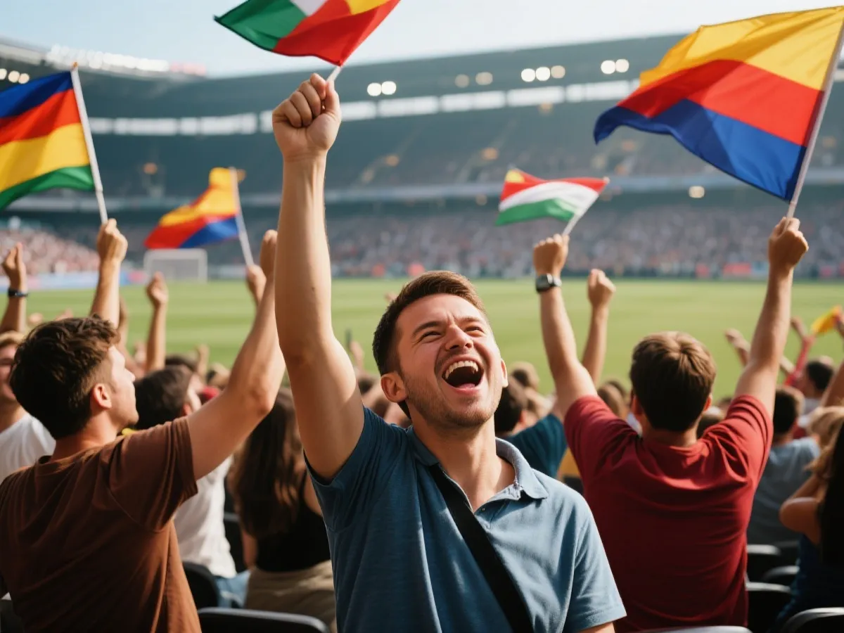 球迷在球场庆祝